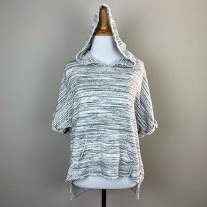 Dolan Left Coast Hoodie Sweatshirt Top M Gray Short‎ Sleeve Dolman Frayed Trim